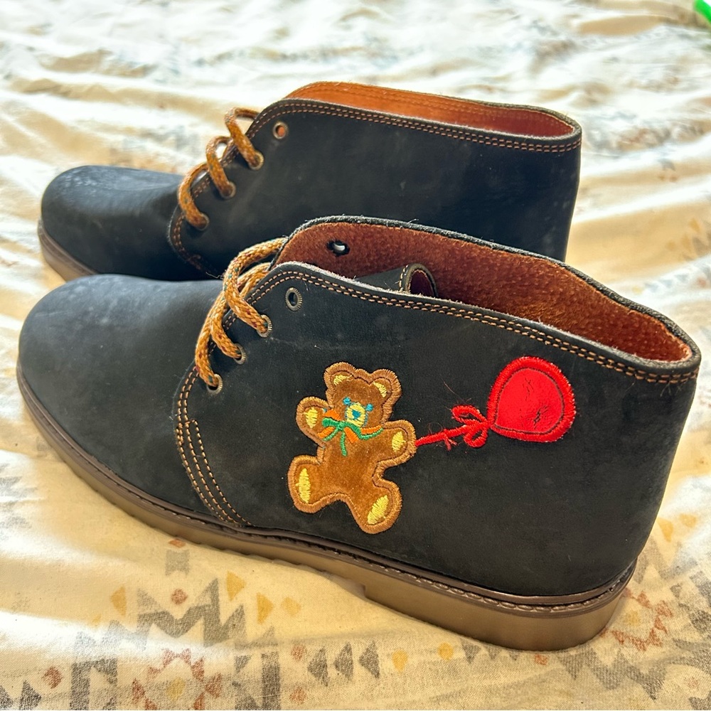 russell and bromley womens uk 5 navy blue suede ted bear embroidered ankle boots - Picture 12 of 12